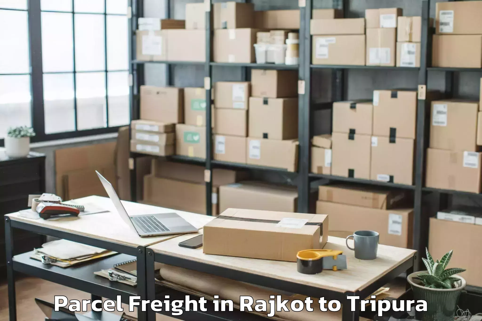 Book Rajkot to Kailashahar Airport Ixh Parcel Freight